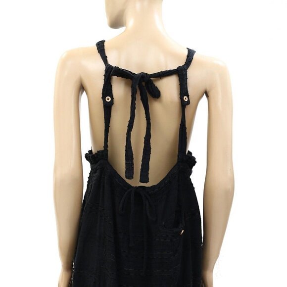 Free People Free-Est Good For The Soul Pinafore Midi Dress Black XS New 263762 - Picture 7 of 7